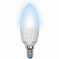 Лампа светодиодная диммируемая свеча, белый свет LED C37 6W E14/FR/DIM PLP01WH Uniel (UL-00000689)