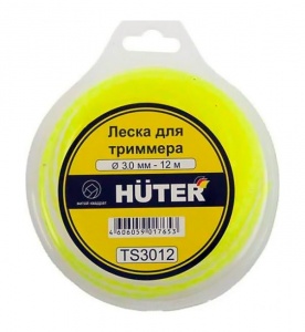 Леска для триммера 3,0мм/12м HUTER TS3012 Леска для триммера 3,0мм/12м HUTER TS3012