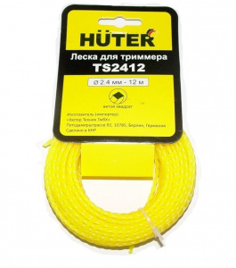 Леска для триммера 2,4мм/12м HUTER TS2412 (Витой квадрат) Леска для триммера 2,4мм/12м HUTER TS2412 (Витой квадрат)