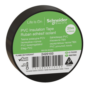 Изолента ПВХ 0,15х19мм, 20м, синяя Schneider Изолента ПВХ 0,15х19мм, 20м, синяя Schneider