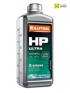 Масло 2Т синтетическое для двухтактных двигателей, KRAFTOOL HP Ultra 1л Масло 2Т синтетическое для двухтактных двигателей, KRAFTOOL HP Ultra 1л