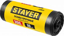 Мешки особопрочный для сбора мусора 300 л. 68 мкм, 10 шт. Stayer HEAVY DUTY чёрные 39157-300