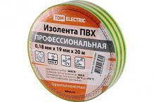 Изолента ПВХ 0.15х19мм,20м, жёлто-зеленая TDM