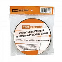 Изолента ХБ 19мм/21м двусторонняя 300 г TDM
