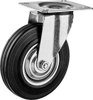Колесо поворотное, игольчатый подшипник, резина/металл ЗУБР d=125 мм, г/п 100 кг,  (30936-125-S)