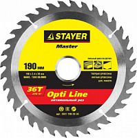 Диск пильный по дереву 190х30/20, 36Т STAYER Optima 3681-190-30-36