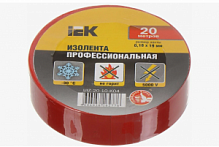 Изолента ПВХ 0,18х19мм, 20м, красная ИЭК