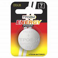 Батарейка Трофи CR2430-1BL ENERGE POWER Lithium  (10/240/30240)