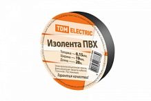 Изолента ПВХ 0,15х19мм, 20м, черная TDM