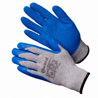 Перчатки Gward Stoun ХБ с с синим текстурированным латексом L1006 