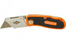 Нож технический складной, Sturm 1076-01-P1 оранжевый/черный